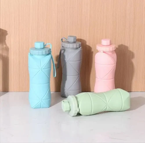 Collapsible & Leakproof Reusable Silicone Water Bottle 600 ML